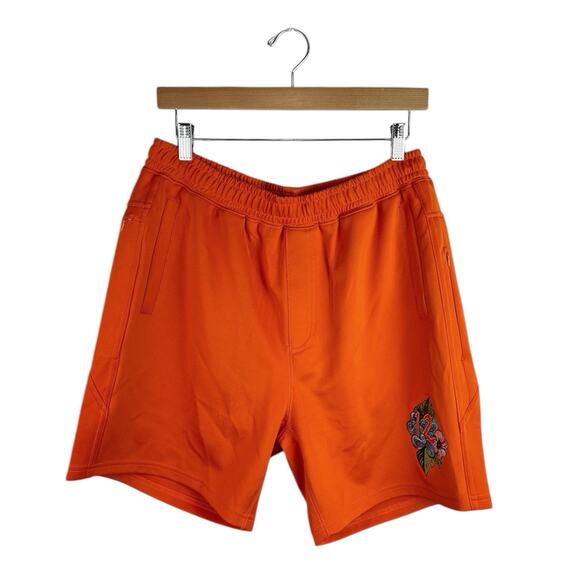 Reunion Outfitters Men's Orange Elastic Waist Embroidered Casual Sweat Shorts L - Picture 1 of 4